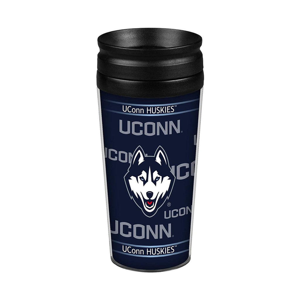 Drink Tumbler 14-16 Connecticut Huskies Travel Mug 14oz Full Wrap Style - Special Order 888860032221