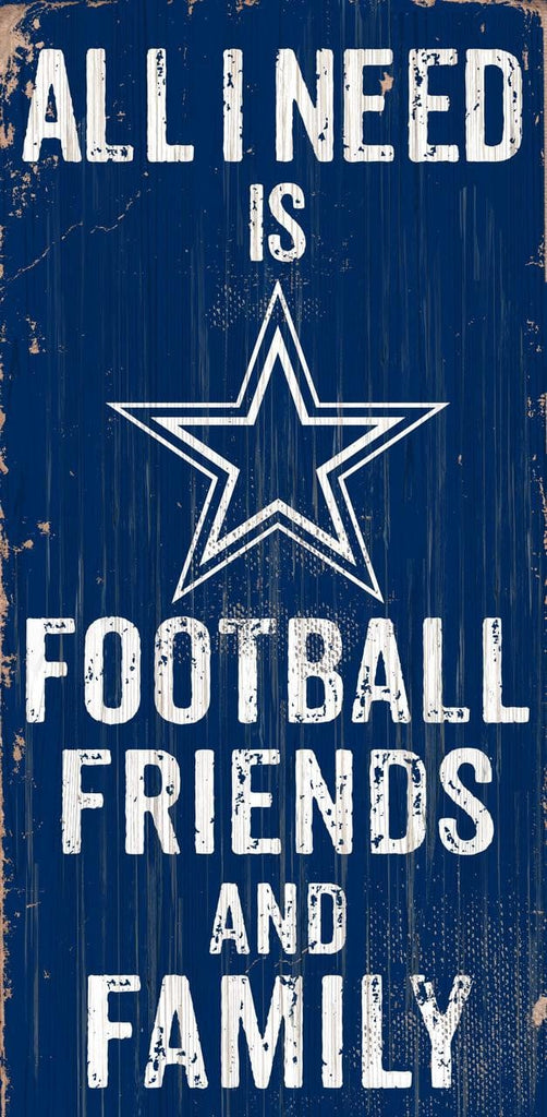 Sign 6x12 Friends and Family Dallas Cowboys Sign Wood 6x12 Football Friends and Family Design Color 878460174810