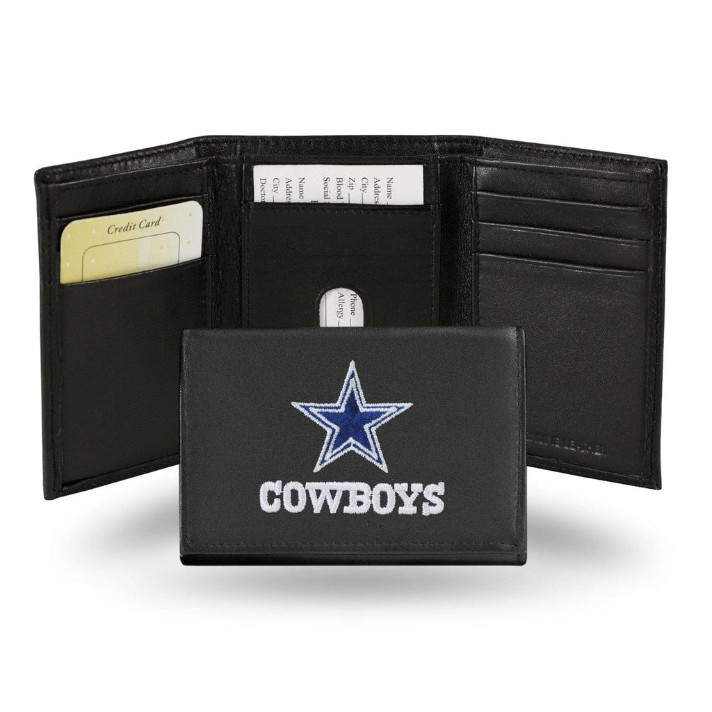 Wallet Leather Trifold Dallas Cowboys Wallet Trifold Leather Embroidered 024994245063