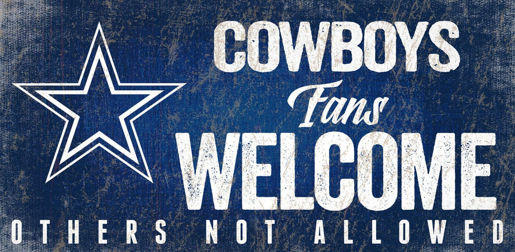 Sign 12x6 Fans Welcome Dallas Cowboys Wood Sign Fans Welcome 12x6 878460152597