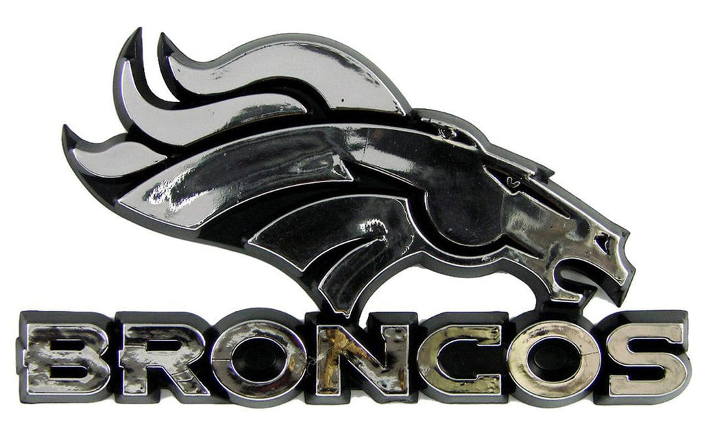 Auto Emblem Chrome Denver Broncos Auto Emblem - Silver 681620110227