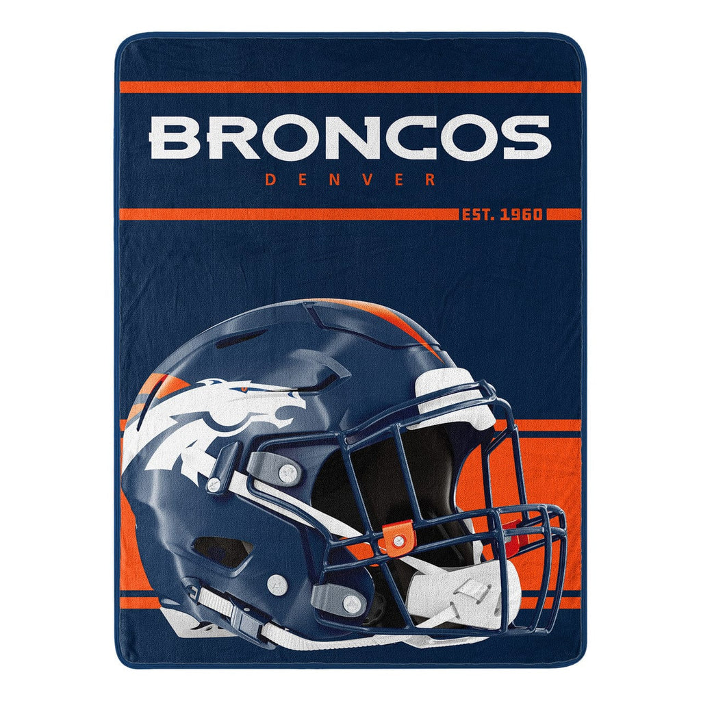 Blankets 46x60 Micro Raschel Denver Broncos Blanket 46x60 Micro Raschel Run Design Rolled 190604129792