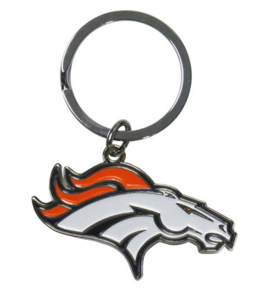 Keychain Logo Cut Style Denver Broncos Chrome Logo Cut Keychain 754603137877