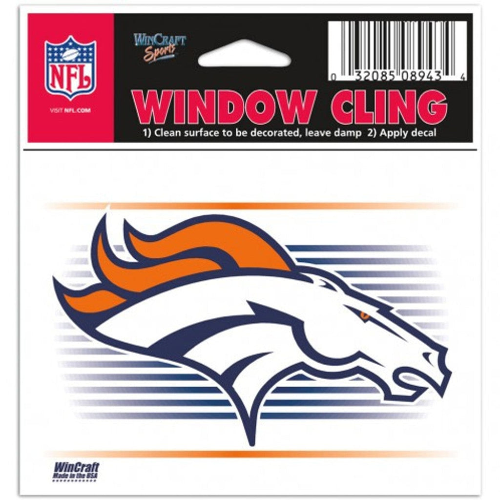 Decal 3x3 Static Cling Style Denver Broncos Decal 3x3 Static Cling Style 032085089519