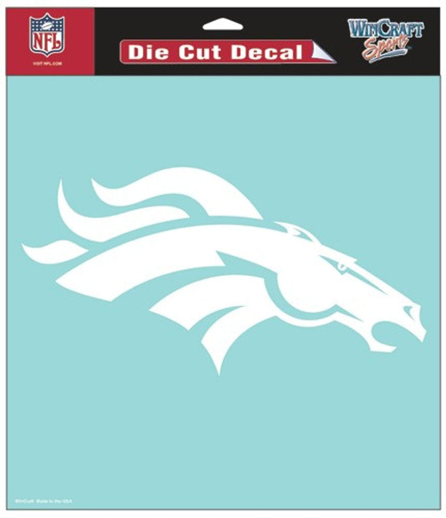 Decal 8x8 Perfect Cut White Denver Broncos Decal 8x8 Die Cut White 032085256621