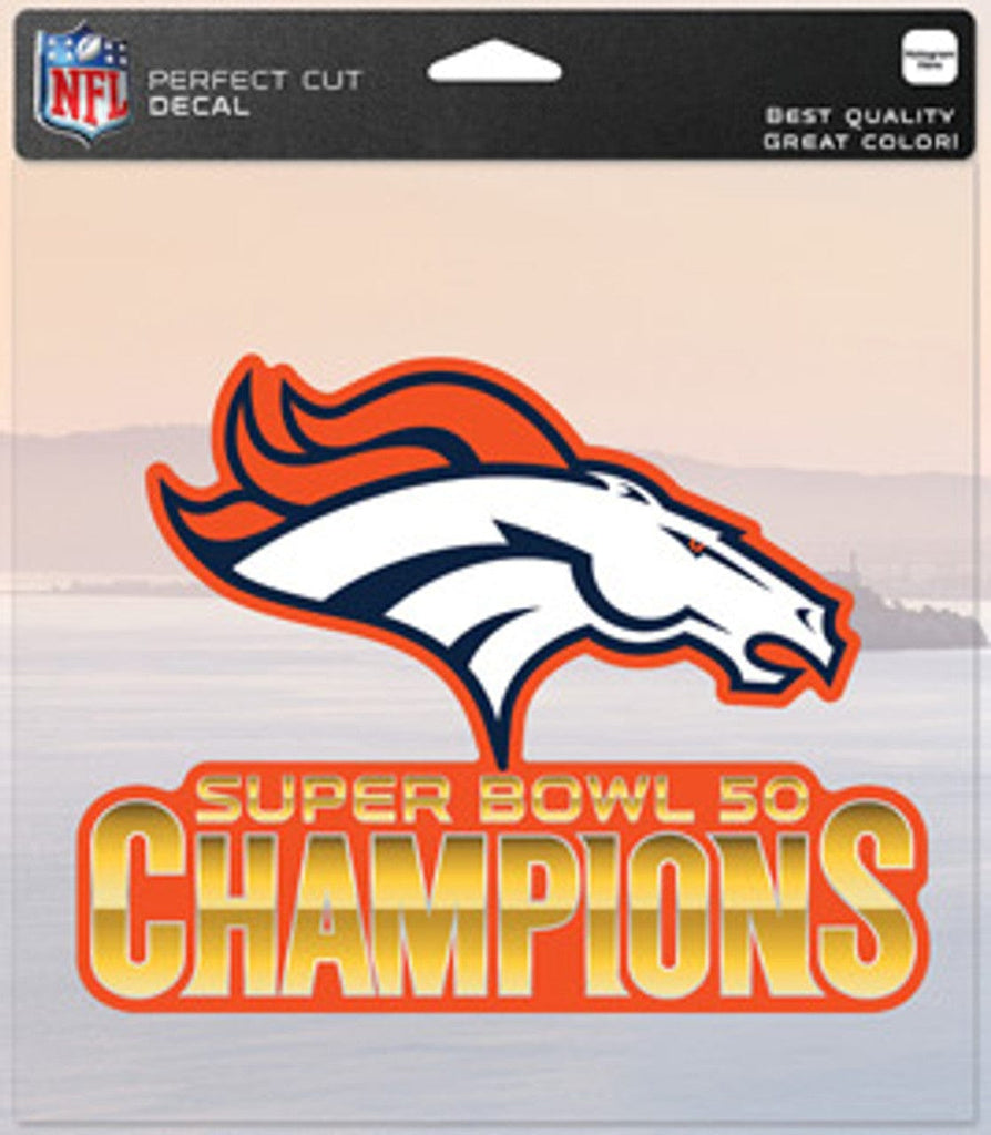 Denver Broncos Denver Broncos Decal 8x8 Perfect Cut Color Super Bowl 50 Champion Design CO 032085450357