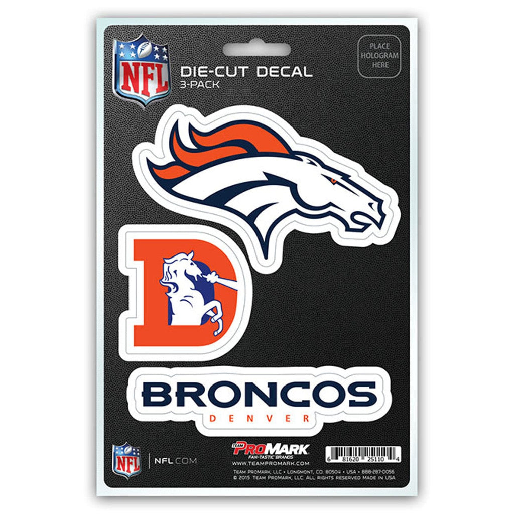 Decal Die Cut Teams 3 Pack Denver Broncos Decal Die Cut Team 3 Pack 681620251104