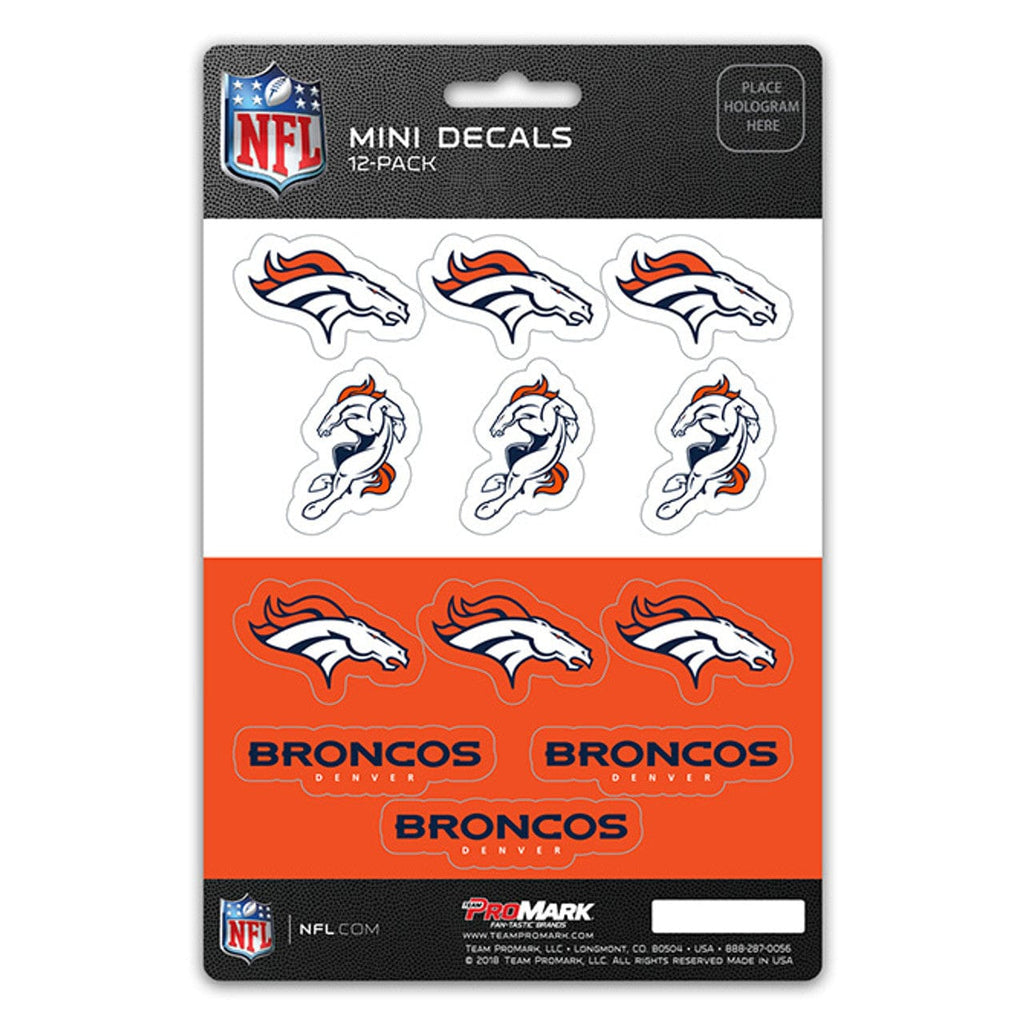 Decal Set Mini 12 Pack Denver Broncos Decal Set Mini 12 Pack 681620911107