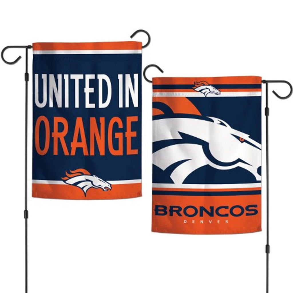 Flags 12x18 Denver Broncos Flag 12x18 Garden Style 2 Sided Slogan Design - Special Order 032085757463