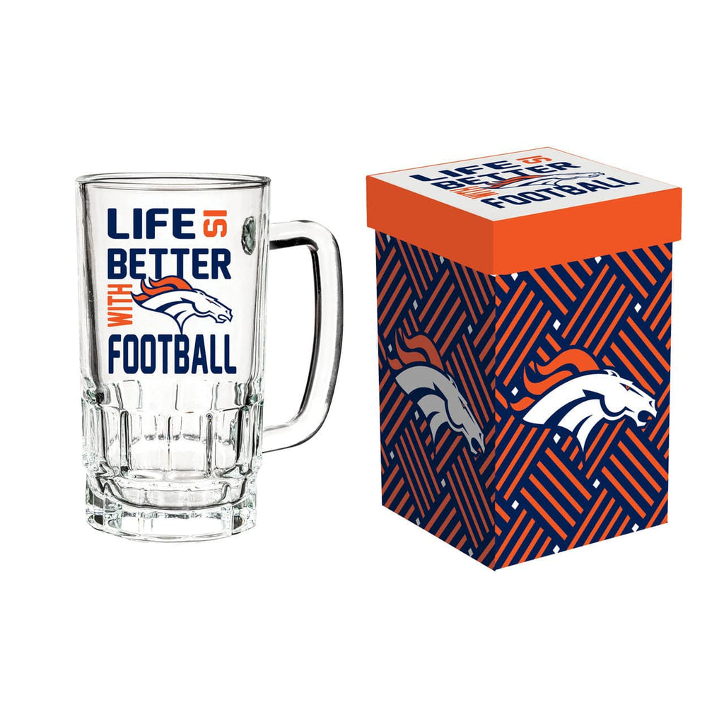 Boxed Tankard Denver Broncos Glass 18oz Tankard Boxed 801946709893