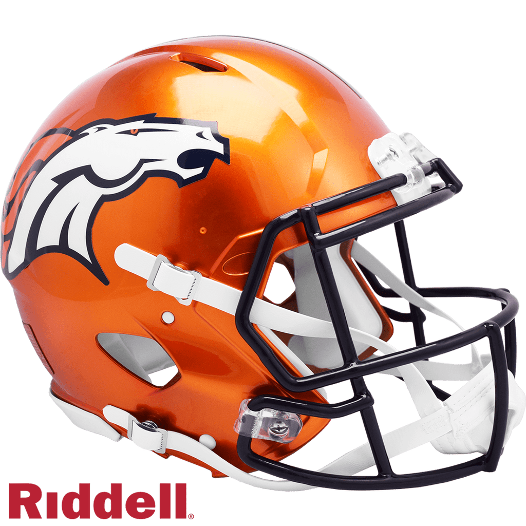 Helmets Full Size Authentic Flash Denver Broncos Helmet Riddell Authentic Full Size Speed Style FLASH Alternate 095855627915