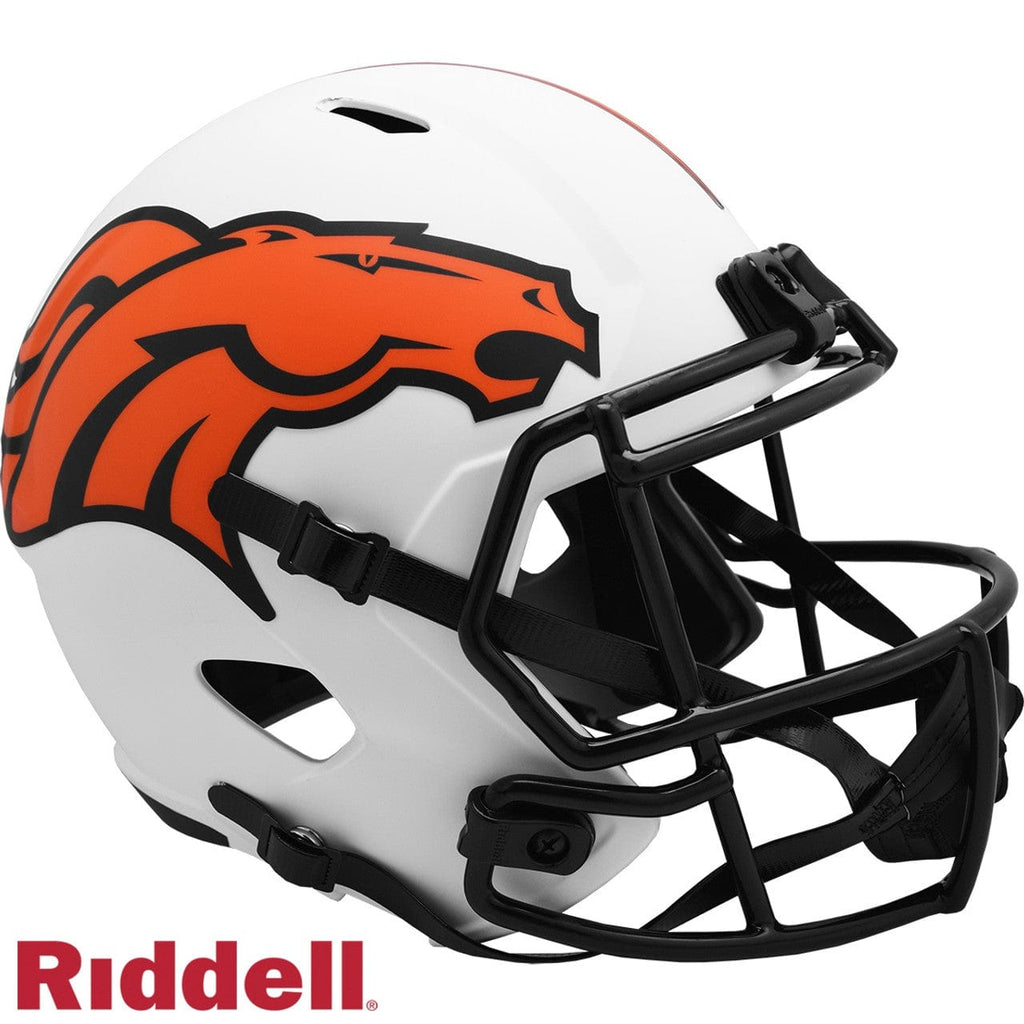 Helmets Full Size Rep Lunar Denver Broncos Helmet Riddell Replica Full Size Speed Style Lunar Eclipse Alternate 095855627199