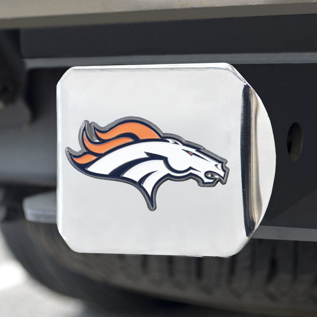 Auto Hitch Covers Denver Broncos Hitch Cover Color Emblem on Chrome 842281125559