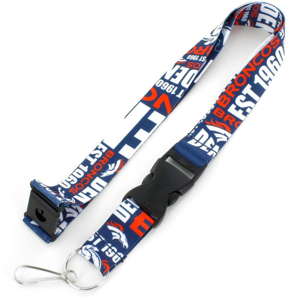 Dynamic Lanyards Denver Broncos Lanyard Breakaway Style Dynamic Design 763264855587