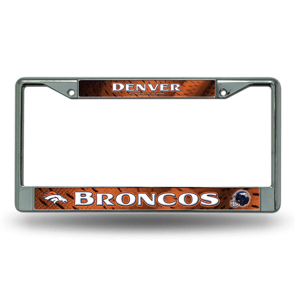 License Frame Chrome Denver Broncos License Plate Frame Chrome Printed Insert 611407026489