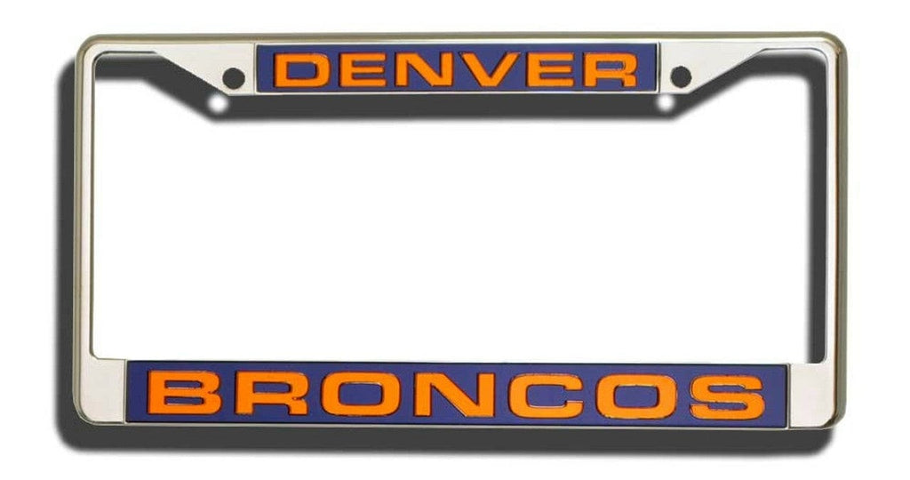 License Frame Chrome Denver Broncos License Plate Frame Laser Cut Chrome 094746402464