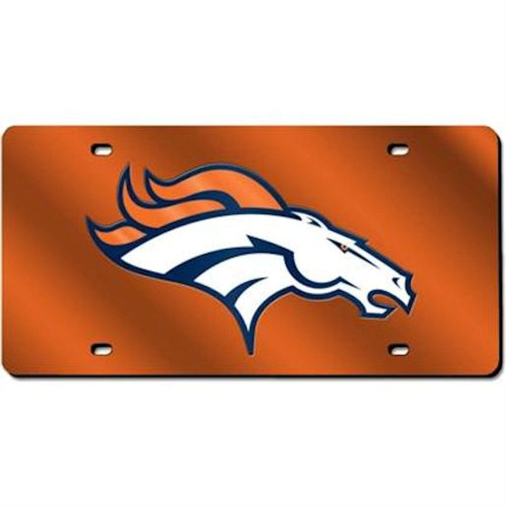 License Plate Laser Cut Denver Broncos License Plate Laser Cut Light Orange 094746377564