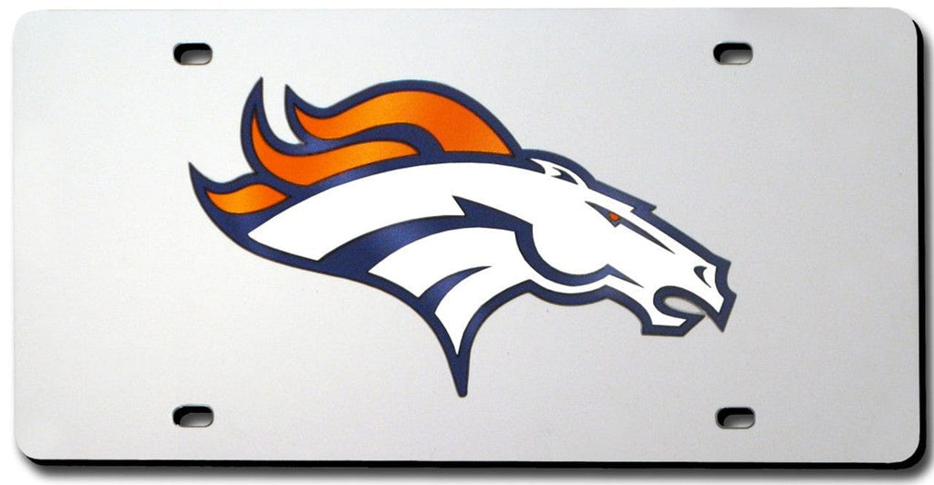 License Plate Laser Cut Denver Broncos License Plate Laser Cut Silver 094746138196