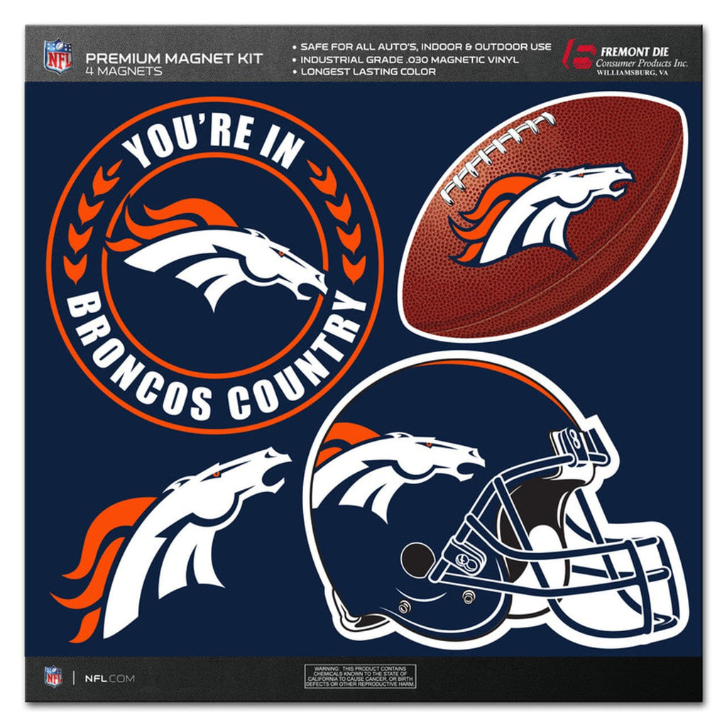 Denver Broncos Denver Broncos Magnet Kit 4 Piece CO 023245986328