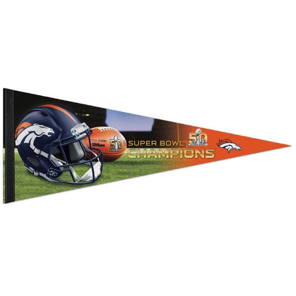 Denver Broncos Denver Broncos Pennant 12x30 Premium Style Super Bowl 50 Champion Design CO 032085452993
