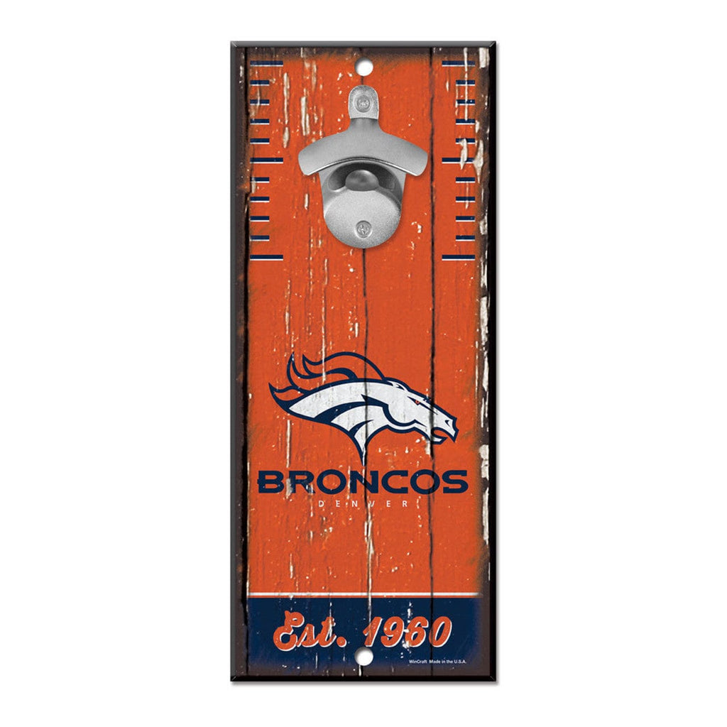 Sign 5x11 Bottle Opener Denver Broncos Sign Wood 5x11 Bottle Opener 032085563972