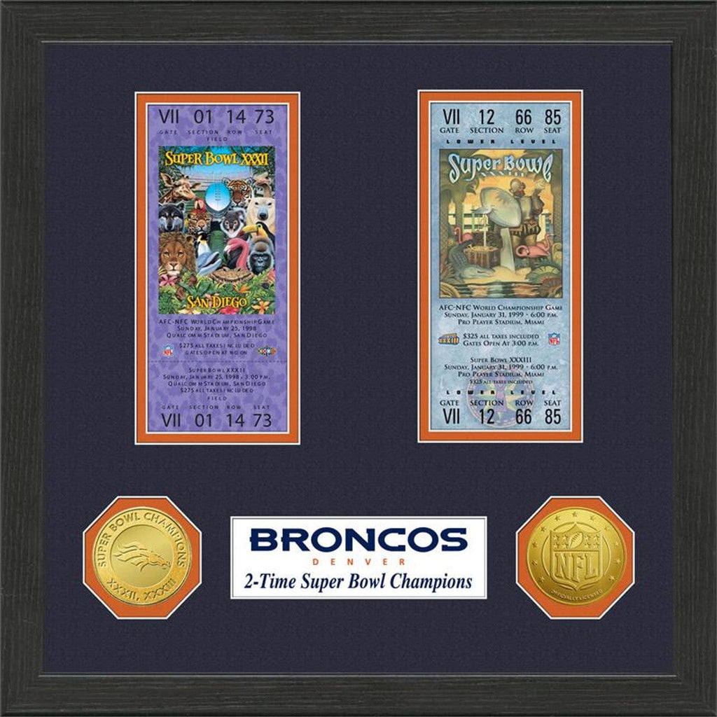 Plaque Collectable Ticket Denver Broncos Super Bowl Ticket Collection Plaque 633204744786