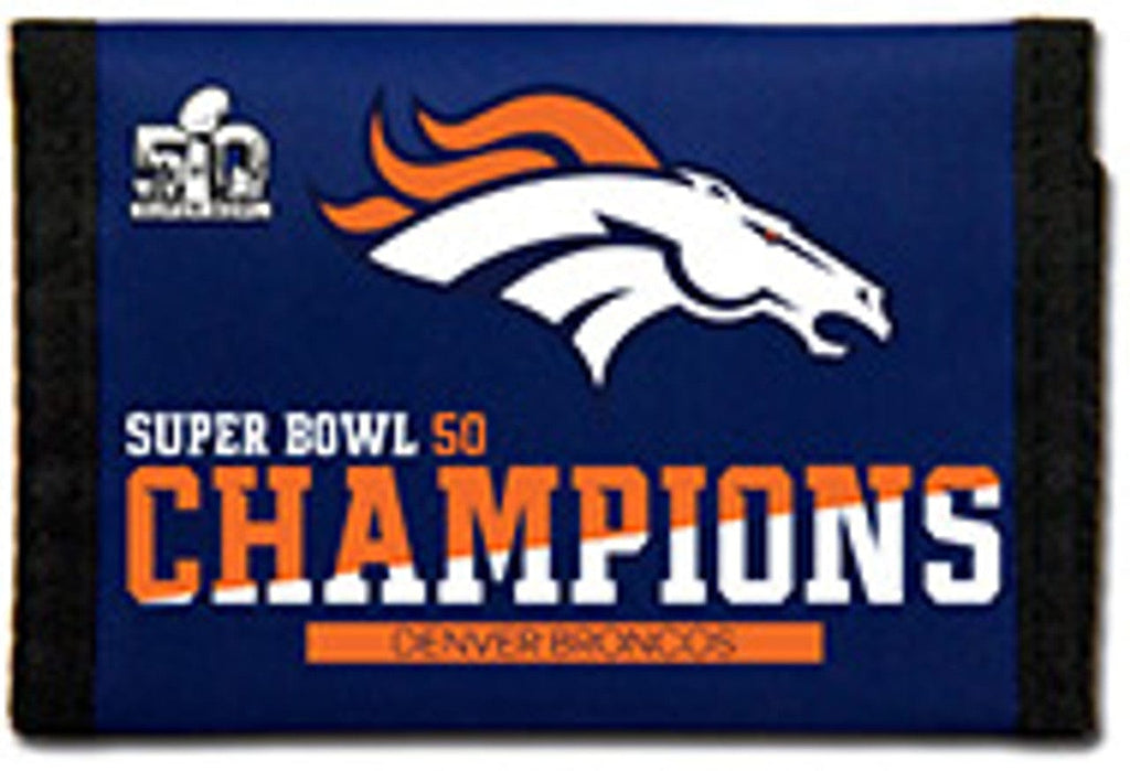 Wallet Nylon Trifold Denver Broncos Wallet Nylon Trifold Super Bowl 50 Champion 067345168796