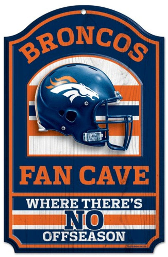 Sign 11x17 Fan Cave Denver Broncos Wood Sign - 11"x17" Fan Cave Design 032085054265