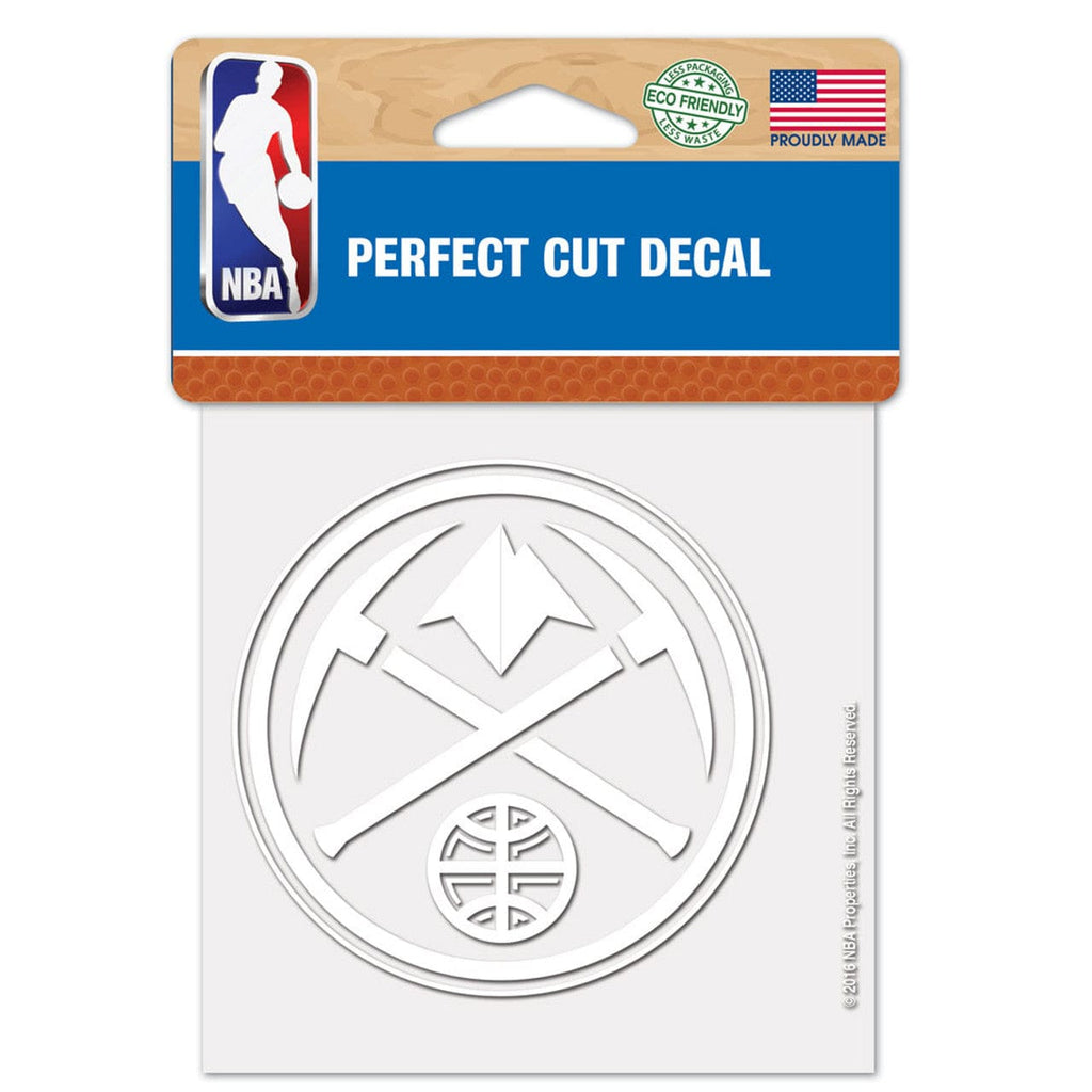 Decal 4x4 Perfect Cut White Denver Nuggets Decal 4x4 Perfect Cut White - Special Order 032085551375