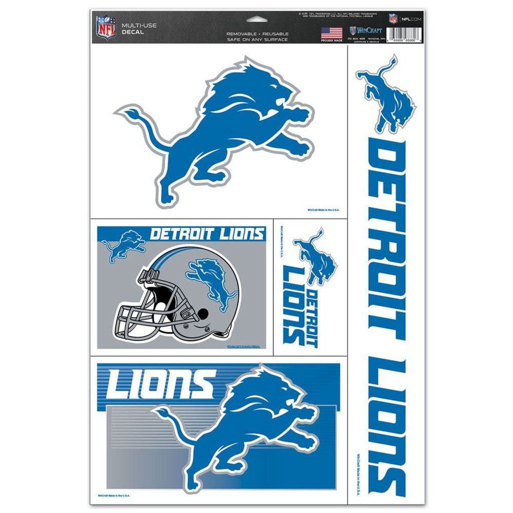 Decal 11x17 Multi Use Detroit Lions Decal 11x17 Multi Use 5 Piece Special Order 032085037701