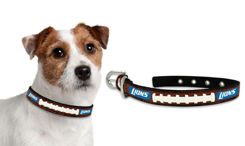 Detroit Lions Detroit Lions Pet Collar Leather Classic Football Size Small CO 844214061446