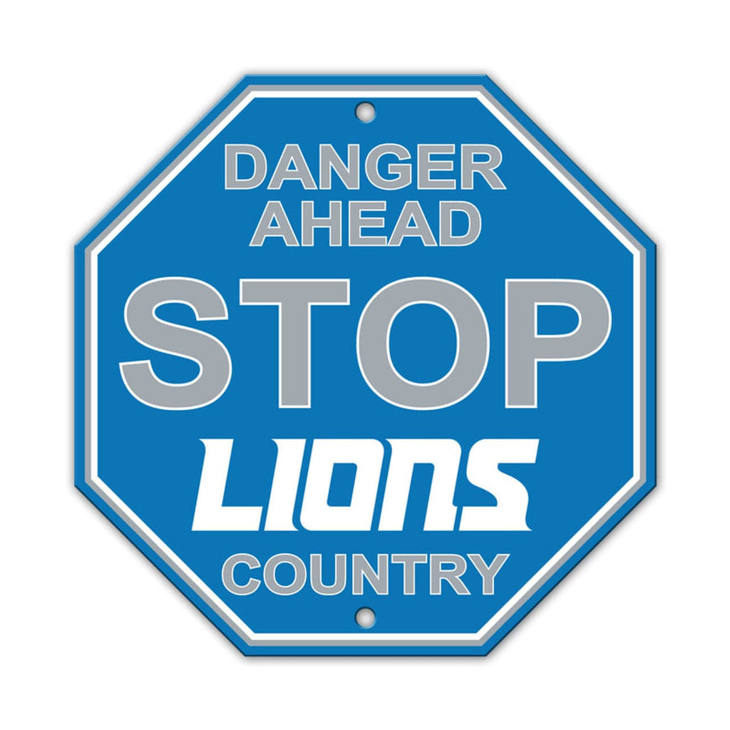 Detroit Lions Detroit Lions Sign 12x12 Plastic Stop Style Wordmark CO 023245905473