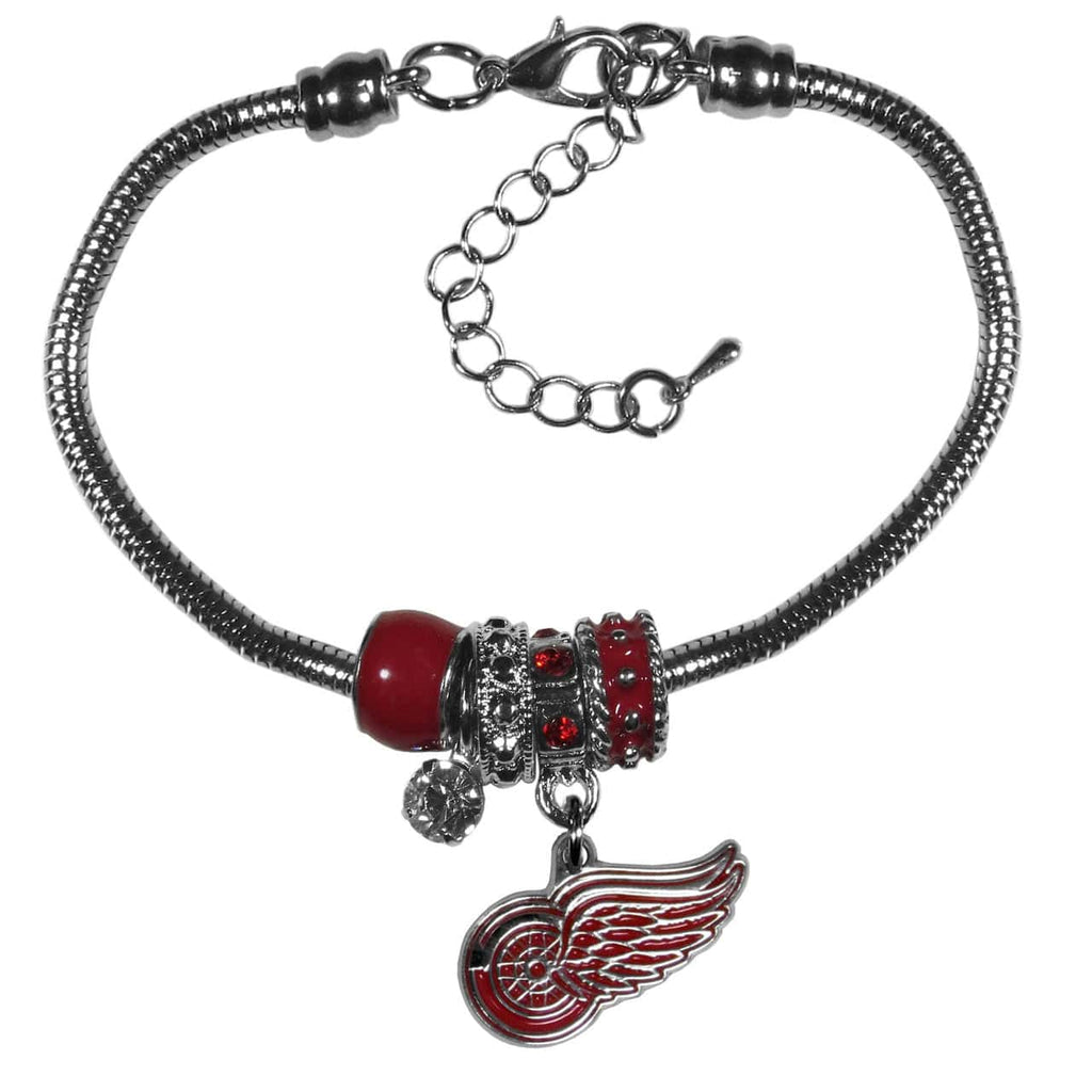 Jewelry Bracelet Euro Bead Detroit Red Wings Bracelet - Euro Bead 754603659355