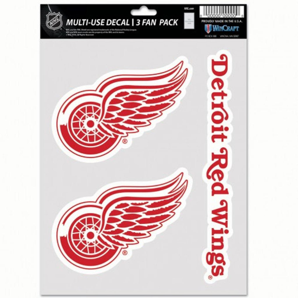 Fan Pack Decals Detroit Red Wings Decal Multi Use Fan 3 Pack 194166074149
