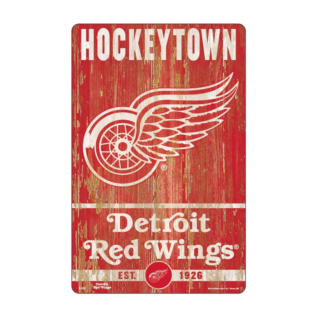 Sign 11x17 Slogan Detroit Red Wings Sign 11x17 Wood Slogan Design 032085224798