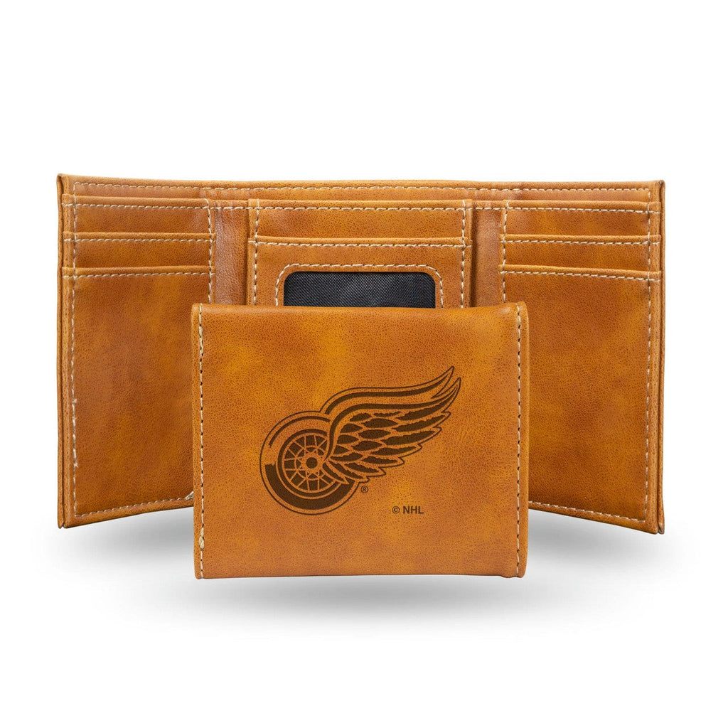 Wallets Detroit Red Wings Wallet Trifold Laser Engraved 767345901309