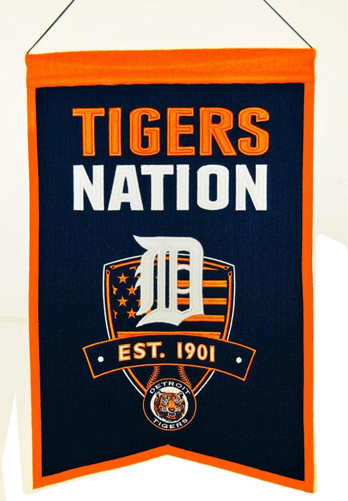 Banner 14x22 Wool Nations Detroit Tigers Banner 14x22 Wool Nations 674088305021