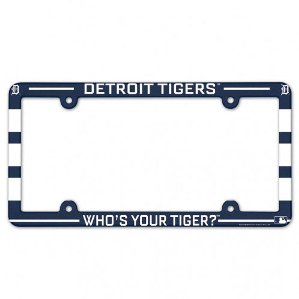 License Frame Plastic Detroit Tigers License Plate Frame Plastic Full Color Style 032085951397