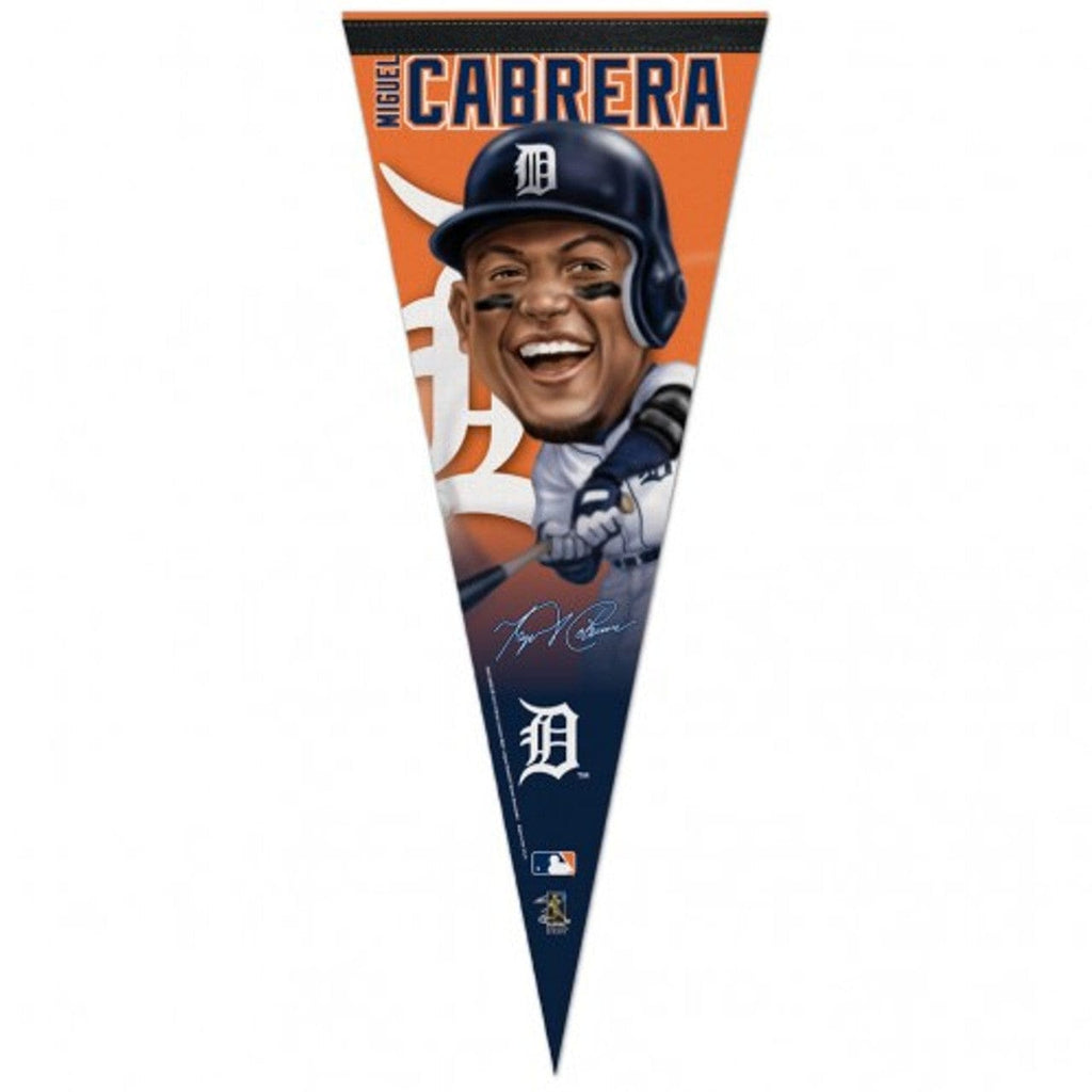 Detroit Tigers Detroit Tigers Pennant 12x30 Premium Style Miguel Cabrera Design CO 032085127716