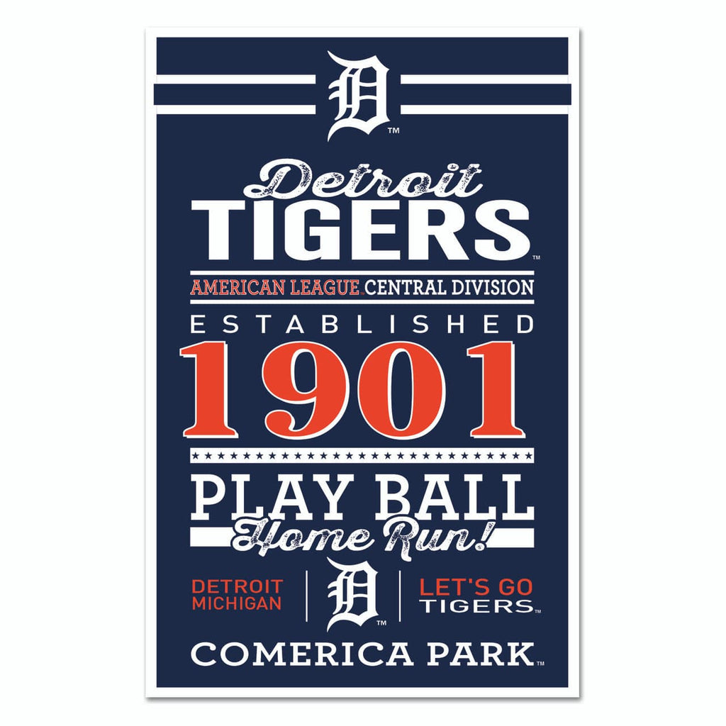 Sign 11x17 Established Home Detroit Tigers Sign 11x17 Wood Established Design 032085624857