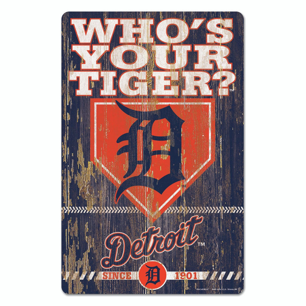 Sign 11x17 Slogan Detroit Tigers Sign 11x17 Wood Slogan Design 032085695420