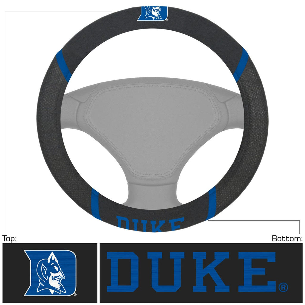Steering Wheel Covers Mesh Duke Blue Devils Steering Wheel Cover Mesh/Stitched 842989048556