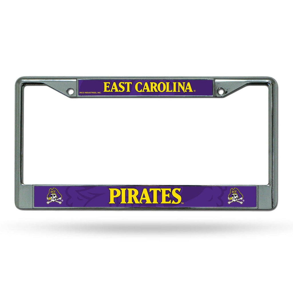 License Frame Chrome East Carolina Pirates License Plate Frame Chrome Printed Insert 611407026250