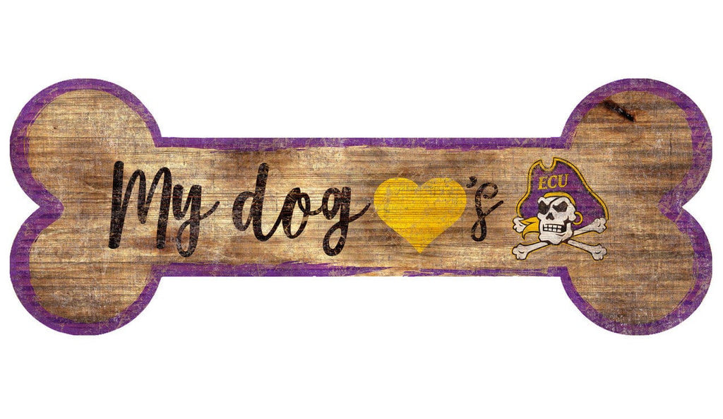 Sign 6x12 Dog Bone Shape East Carolina Pirates Sign Wood 6x12 Dog Bone Shape 878460140136