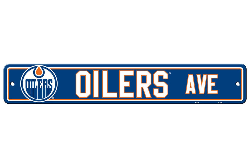 Edmonton Oilers Edmonton Oilers Sign 4x24 Plastic Street Style CO 023245803236