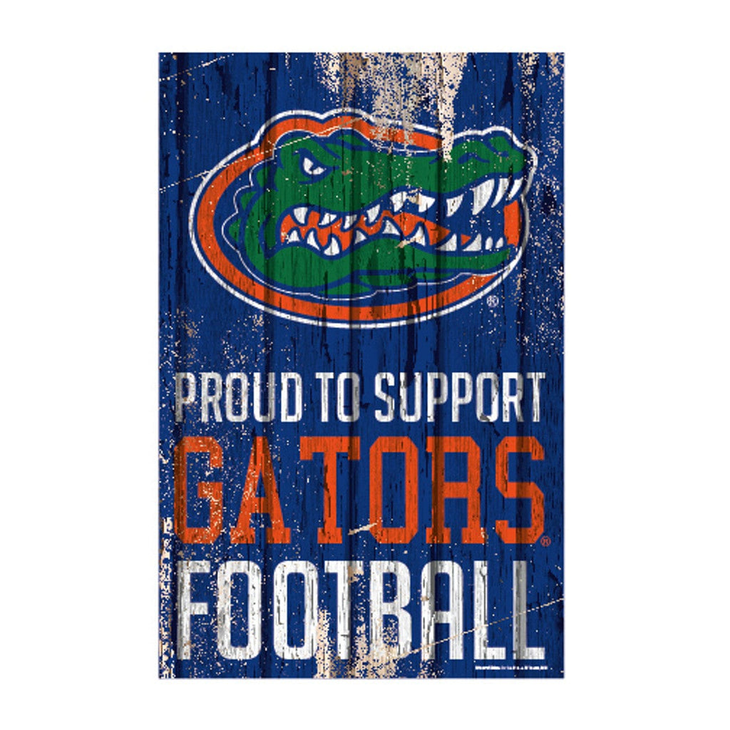 Sign 11x17 Proud To Support Florida Gators Sign 11x17 Wood Proud to Support Design 032085796394