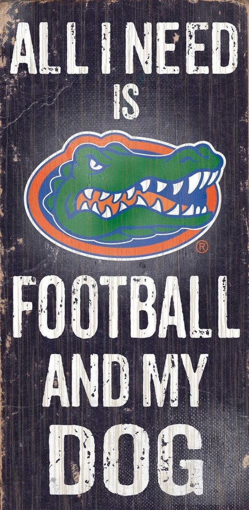 Sign 6x12 Football and Dog Florida Gators Wood Sign - Football and Dog 6"x12" 878460038891