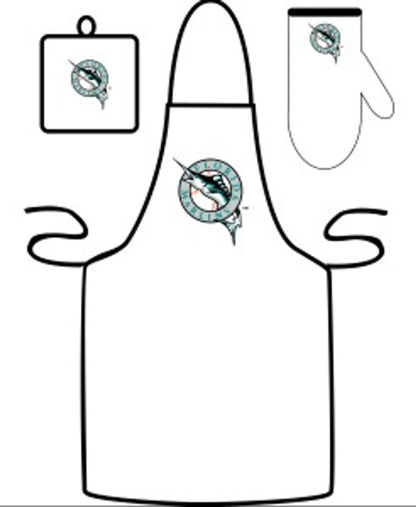 Apron and Chef Hat Set Florida Marlins Grilling Apron Set 099606994196