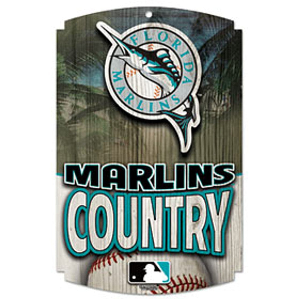 Sign 11x17 Slogan Florida Marlins Wood Sign - Country - Special Order 032085699732