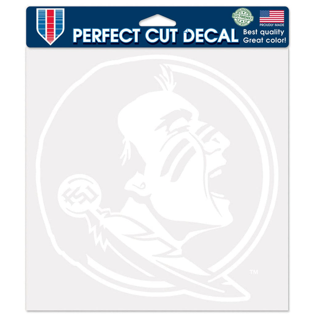 Decal 8x8 Perfect Cut White Florida State Seminoles Decal 8x8 Die Cut White 032085257895